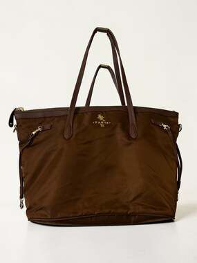 JPK Paris 75 Brown Nylon and Leather Shoulder Tote Bag